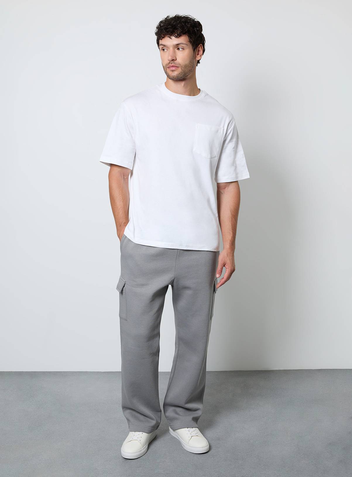 BURTON Light Grey Straight Fit Cargo Jogger S - Image 1